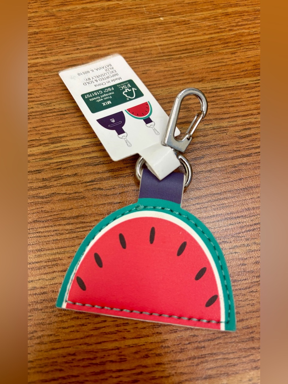 ALDI watermelon keychain and quarter holder shopper ing cart fee ALDI Gear
